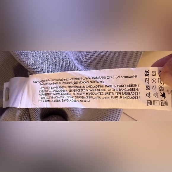 Zara Sweater Collar Fell Explorer Printed At The Back Gray Size M Haft Bottom - Picture 3 of 15